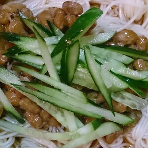 納豆のせ素麺